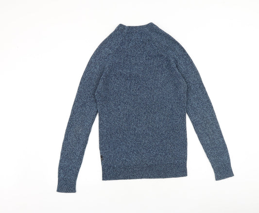 Burton Mens Blue Round Neck Chlorofibre Pullover Jumper Size S Long Sleeve