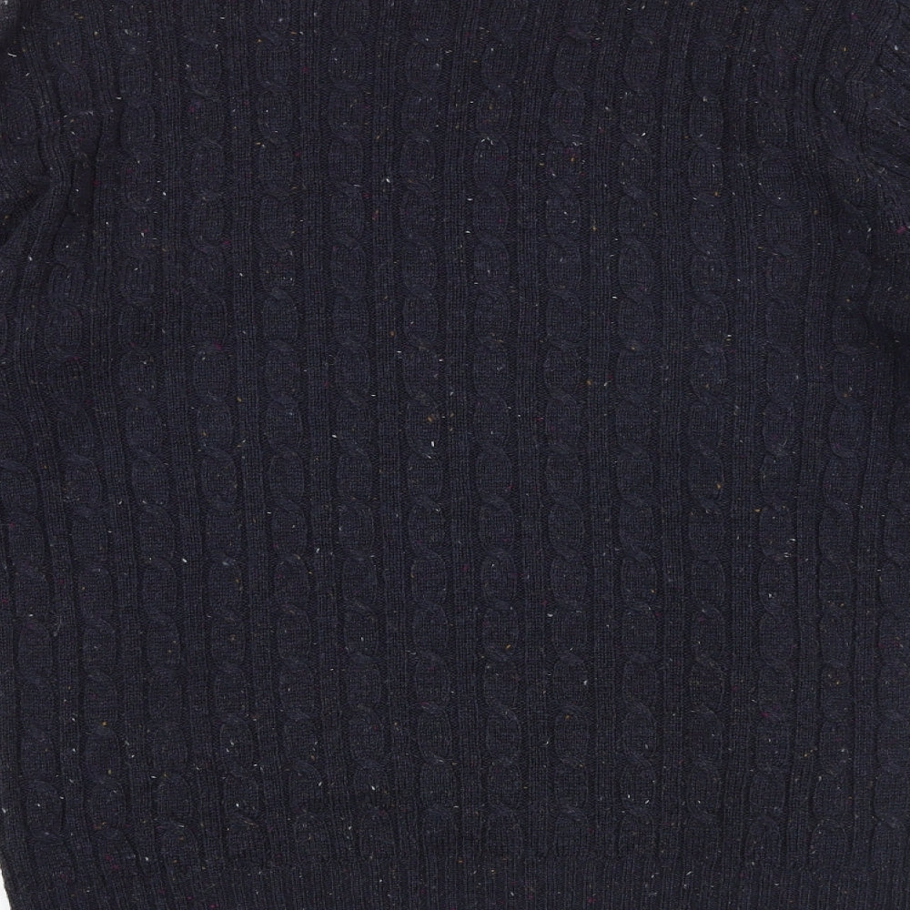 George Mens Blue Round Neck Acrylic Pullover Jumper Size M Long Sleeve