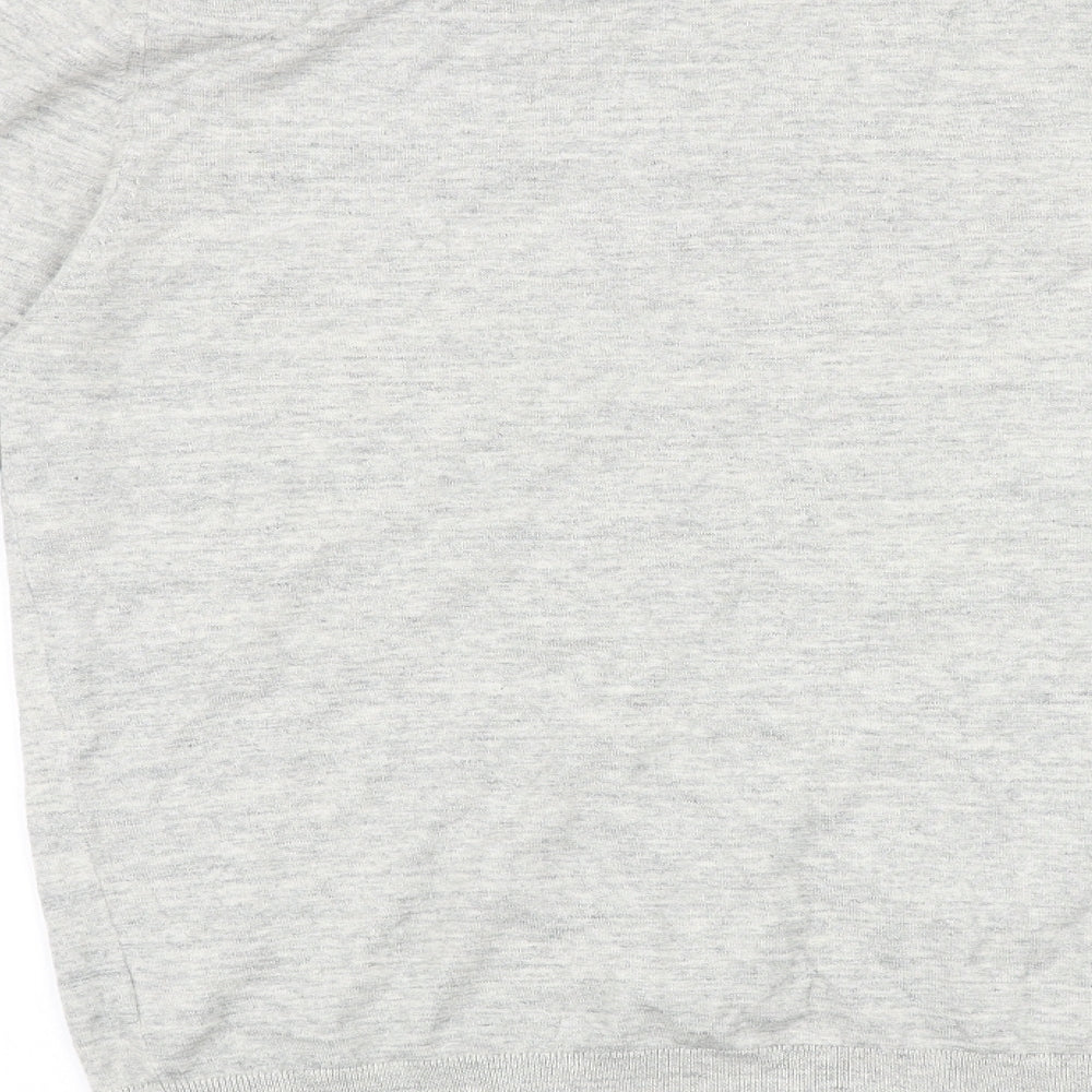 NEXT Mens Grey V-Neck Cotton Pullover Jumper Size M Long Sleeve