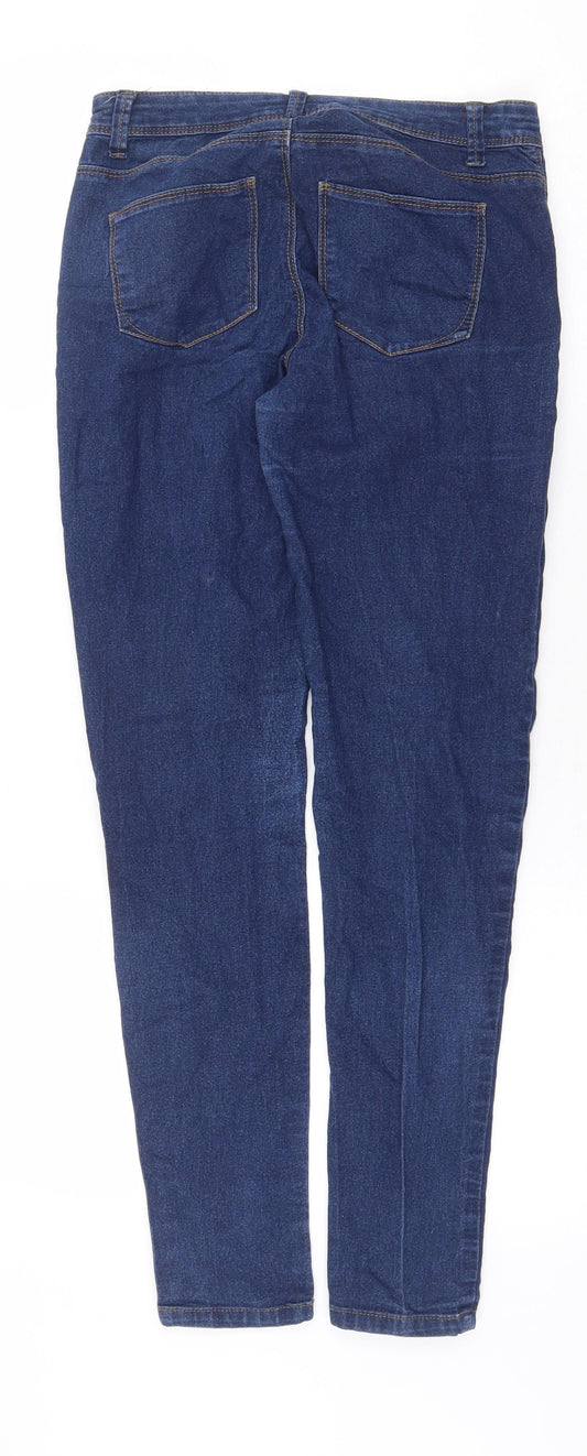 Denim & Co. Womens Blue Cotton Skinny Jeans Size 6 Regular Zip