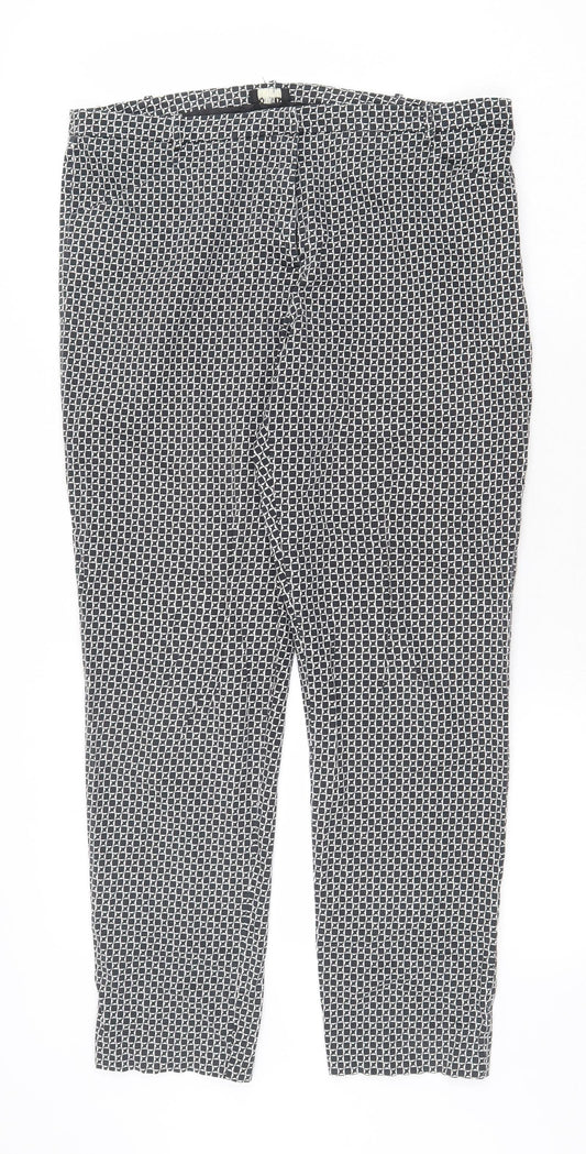 Womens UK Size 12 Oasis Regular Fit Cropped Black Trousers