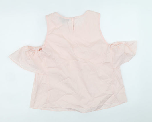 Atmosphere Womens Pink Cotton Basic Tank Size 16 Round Neck - Cold Shoulder