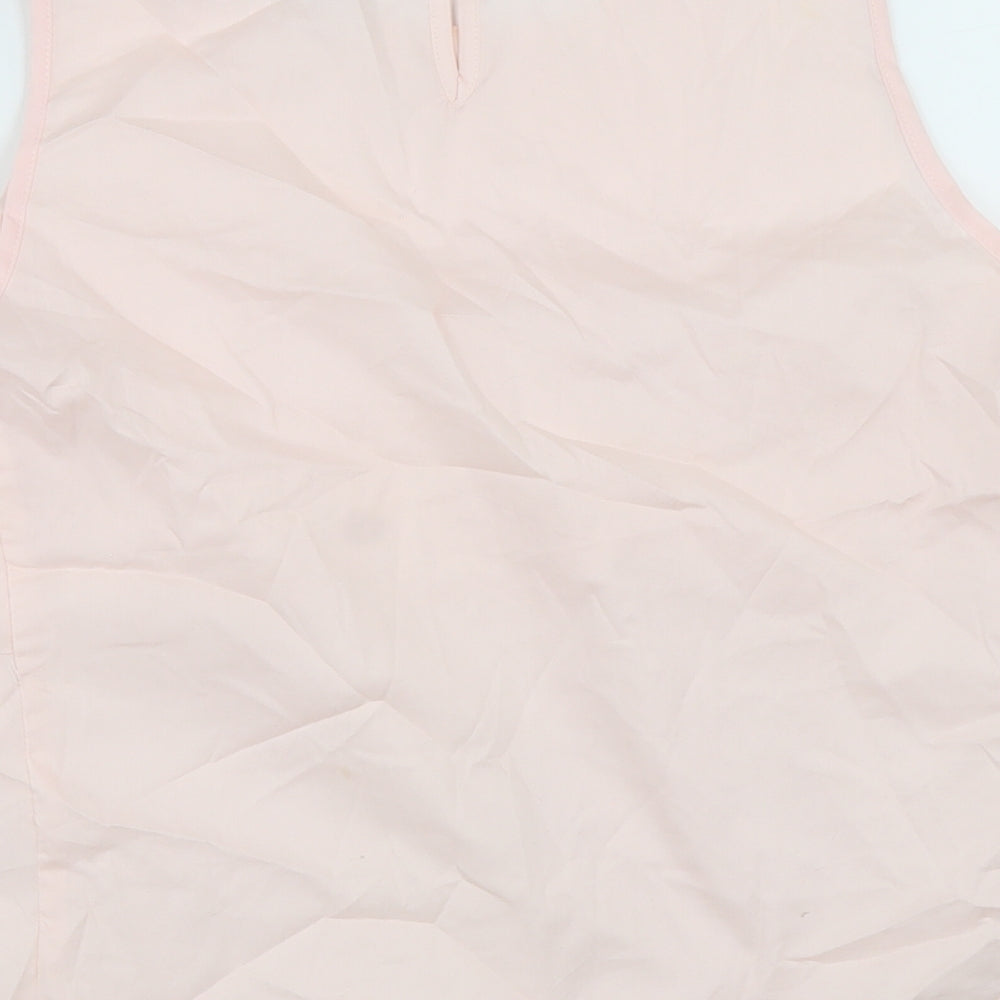 Atmosphere Womens Pink Cotton Basic Tank Size 16 Round Neck - Cold Shoulder