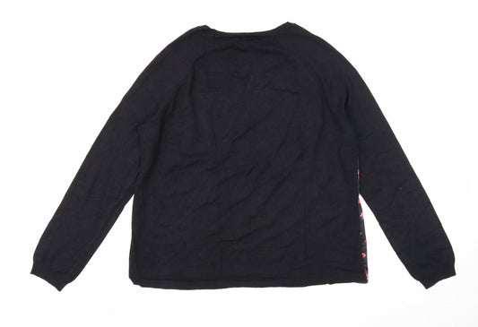 Womens UK Size 12 Papaya Black Pullover Jumper