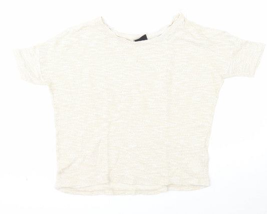 VILA Womens Beige Round Neck Acrylic Pullover Jumper Size M