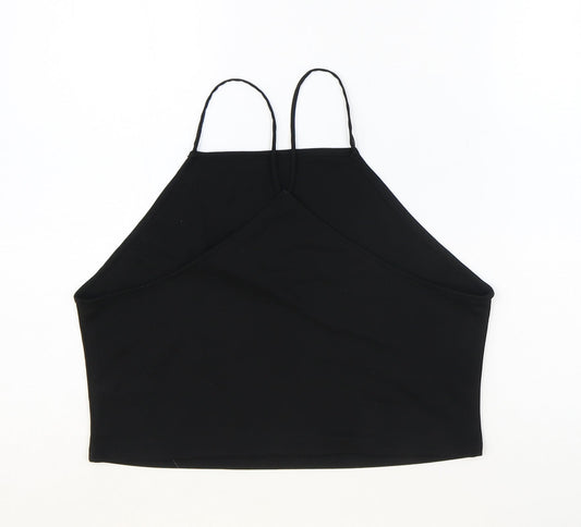 Womens UK Size M Divided by H&M Black Cropped Tank