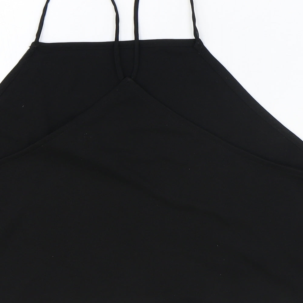 Womens UK Size M Divided by H&M Black Cropped Tank