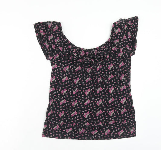 Womens UK Size 10 Atmosphere Black Basic T-Shirt