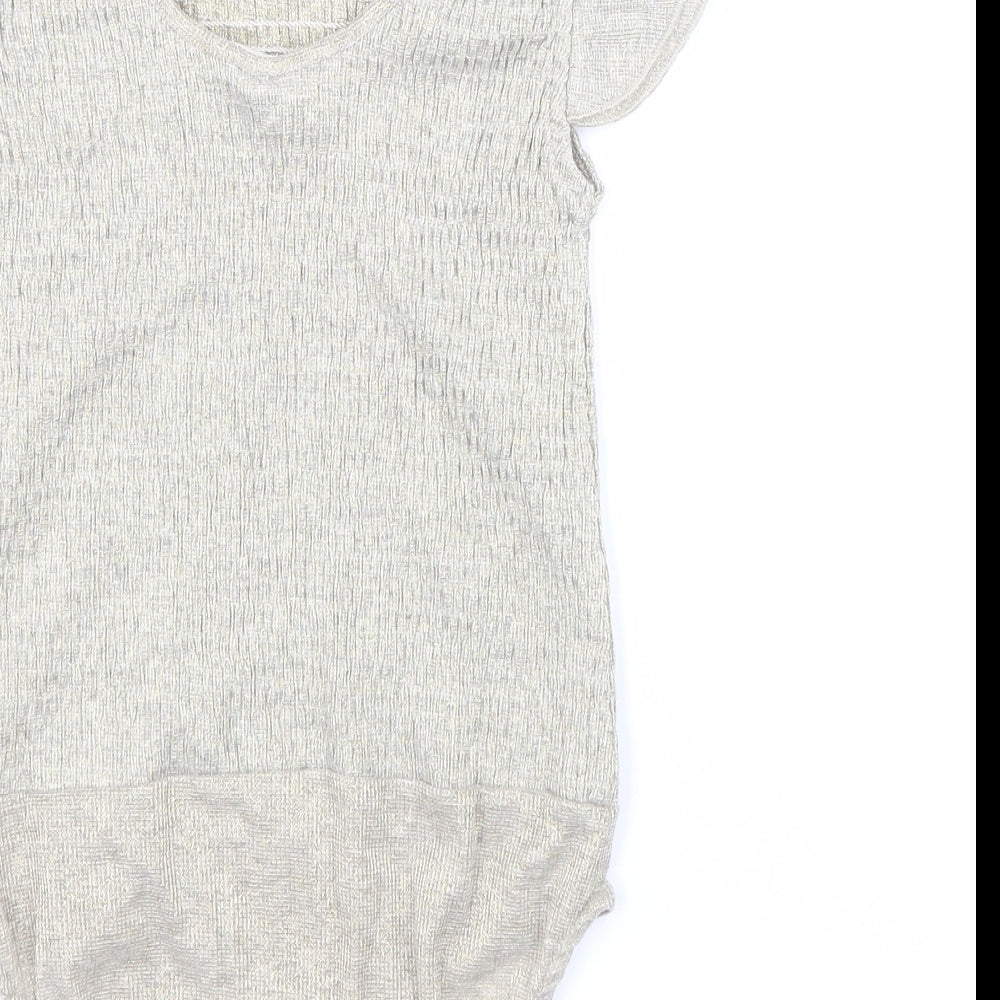 Zara Girls Gold Polyester Unitard One-Piece Size 11 Years Snap