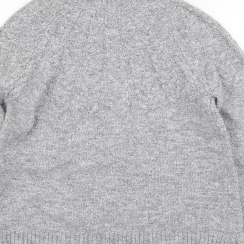 TU Womens Grey High Neck Acrylic Pullover Jumper Size 8