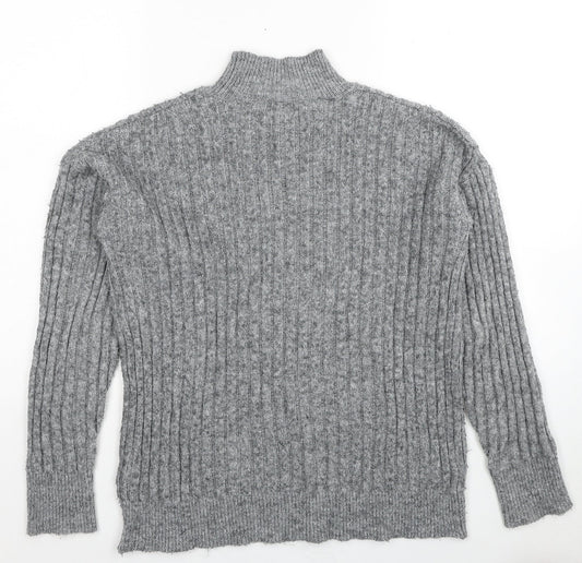 Primark Womens Grey Mock Neck Polyester Pullover Jumper Size 6