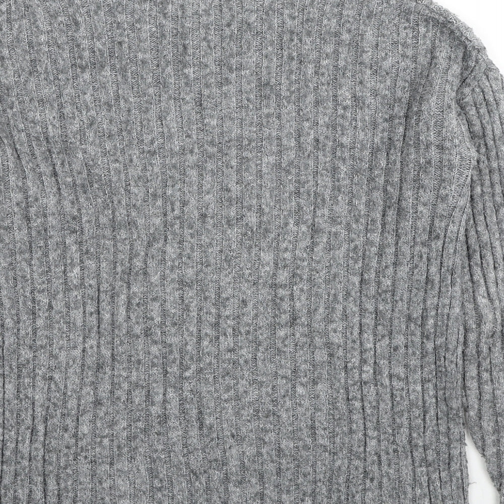 Primark Womens Grey Mock Neck Polyester Pullover Jumper Size 6