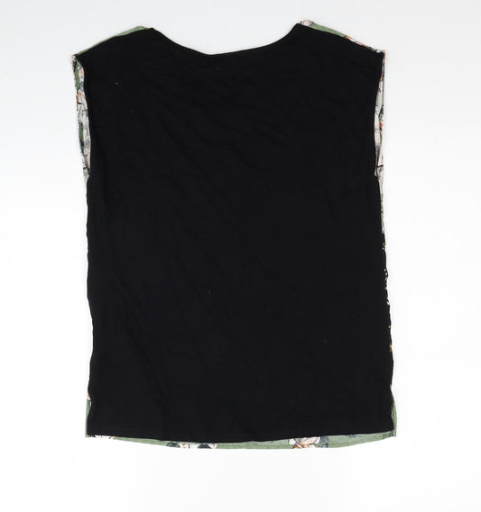 F&F Womens Multicoloured Floral Polyester Basic Blouse Size 6 Boat Neck