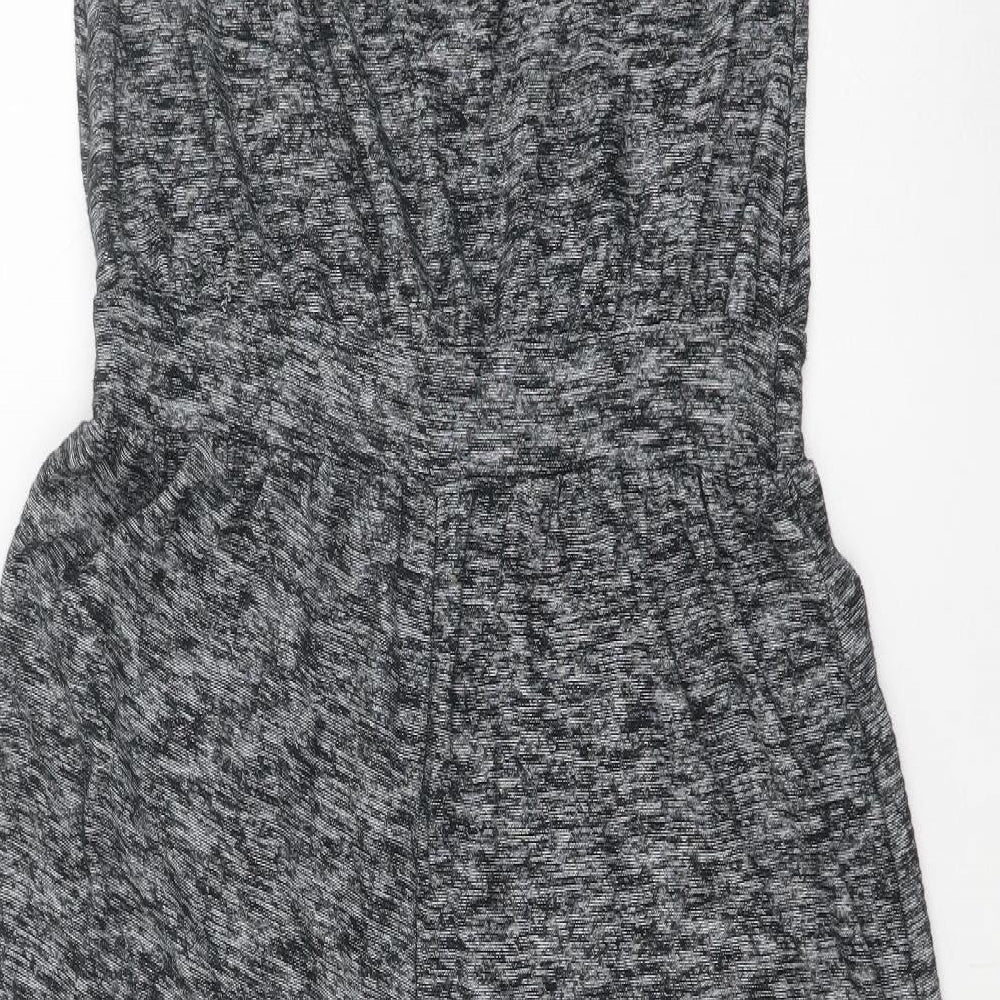 Gap Womens Grey Geometric Cotton Jumpsuit One-Piece Size M Tie