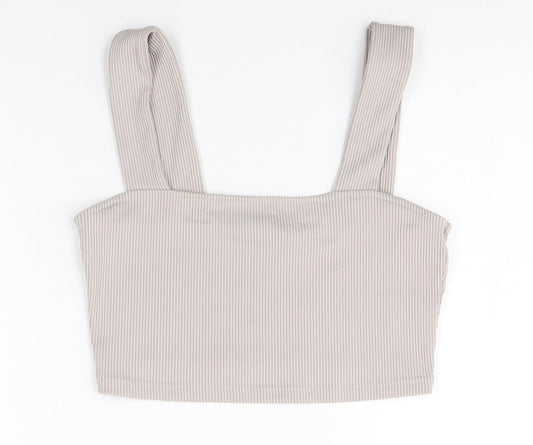 Womens UK Size M Divided by H&M Beige Cropped Tank