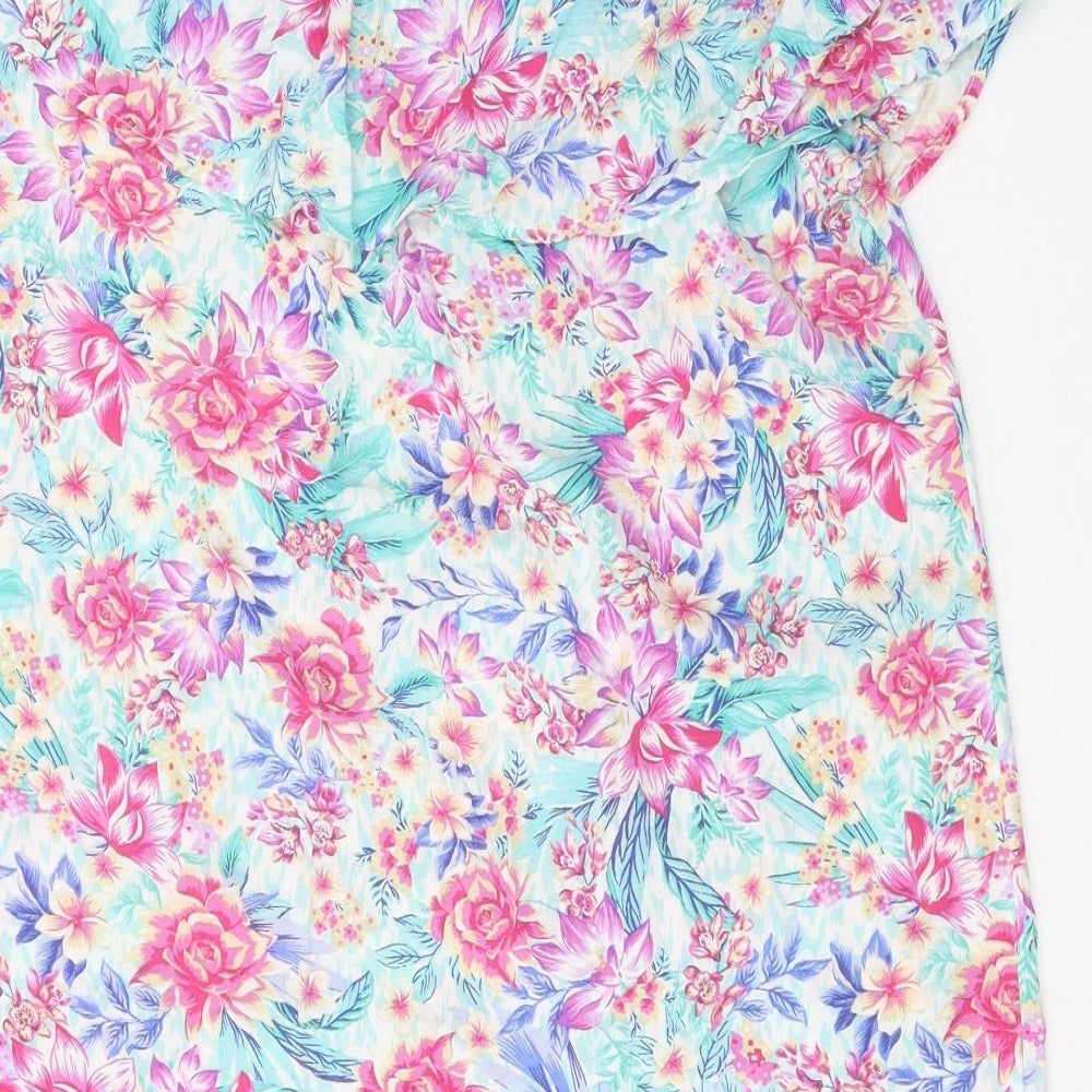 Accessorize Womens Multicoloured Floral Viscose A-Line Size XS Boat Neck Pullover