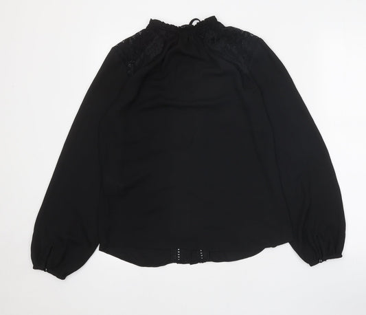 Womens UK Size 10 Dorothy Perkins Black Basic Button-Up