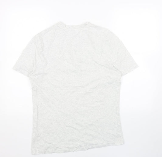 Marks and Spencer Mens Grey Cotton T-Shirt Size S Round Neck