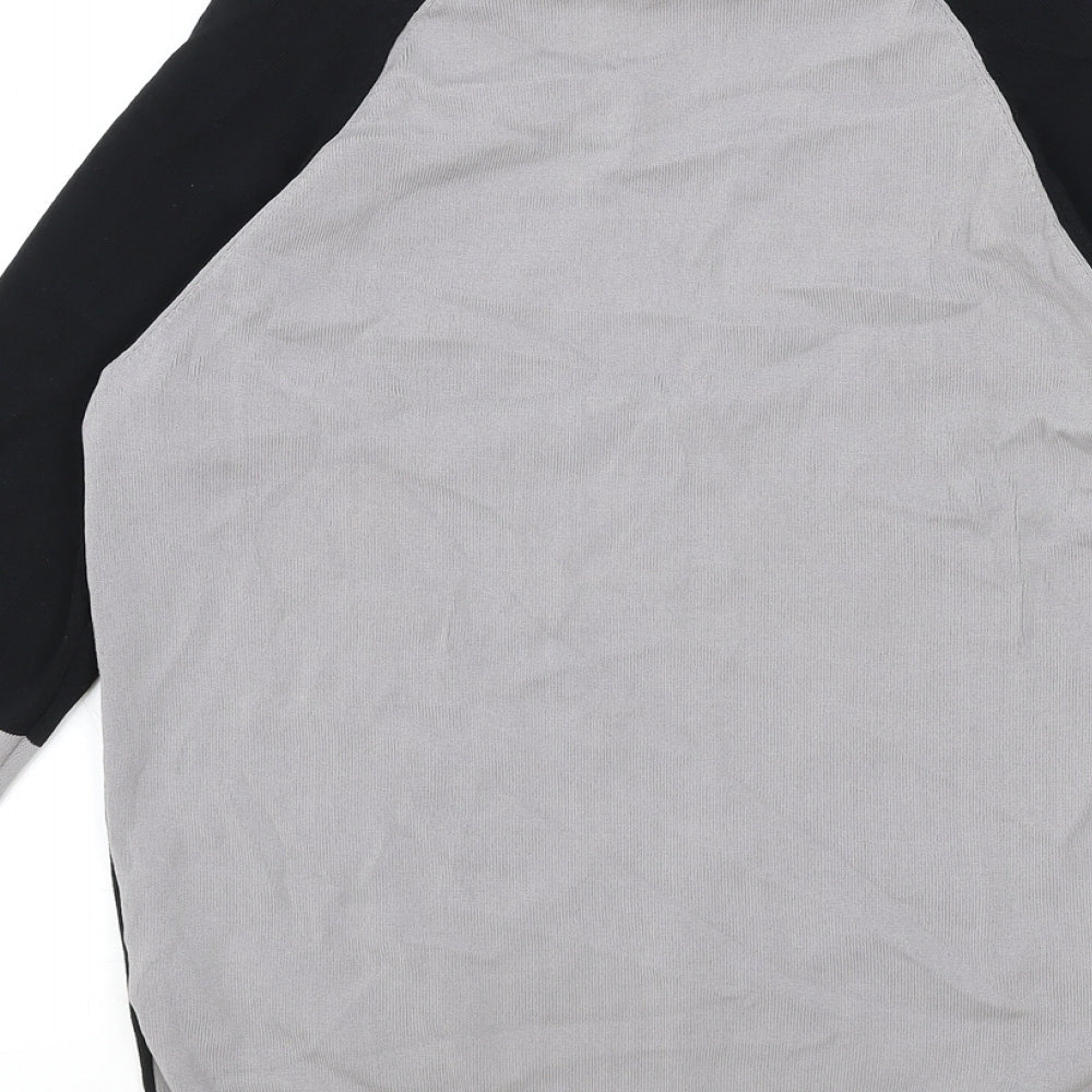 Topman Mens Black Round Neck Viscose Pullover Jumper Size S Long Sleeve