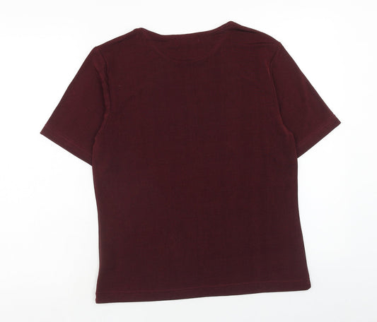 Womens UK Size 16 Damart Red Basic T-Shirt