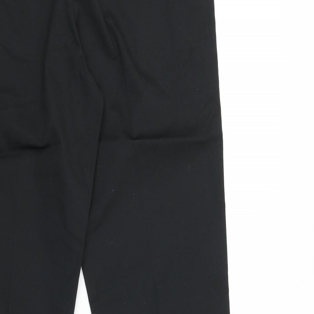 Henbury Womens Black Cotton Dress Pants Trousers Size 12 L30 in Regular Zip