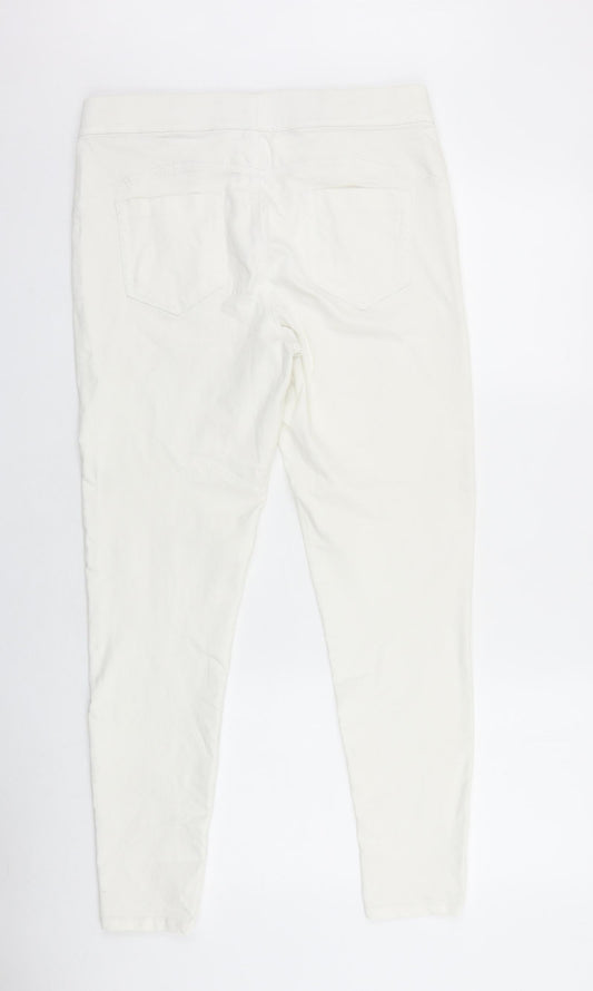 Denim & Co. Womens White Cotton Jegging Jeans Size 12 L28 in Regular