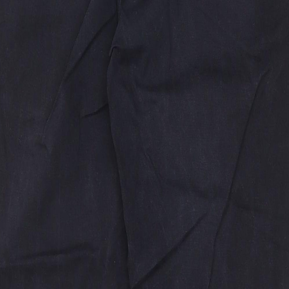 Marks and Spencer Mens Blue Cotton Trousers Size 32 in Regular Zip