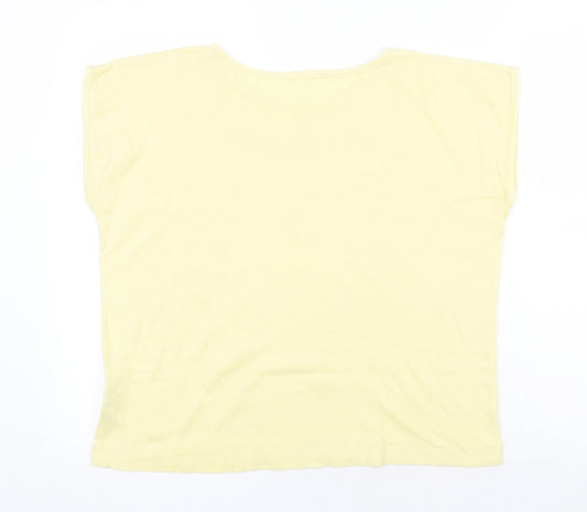 Womens UK Size 14 Littlewoods Yellow Basic T-Shirt