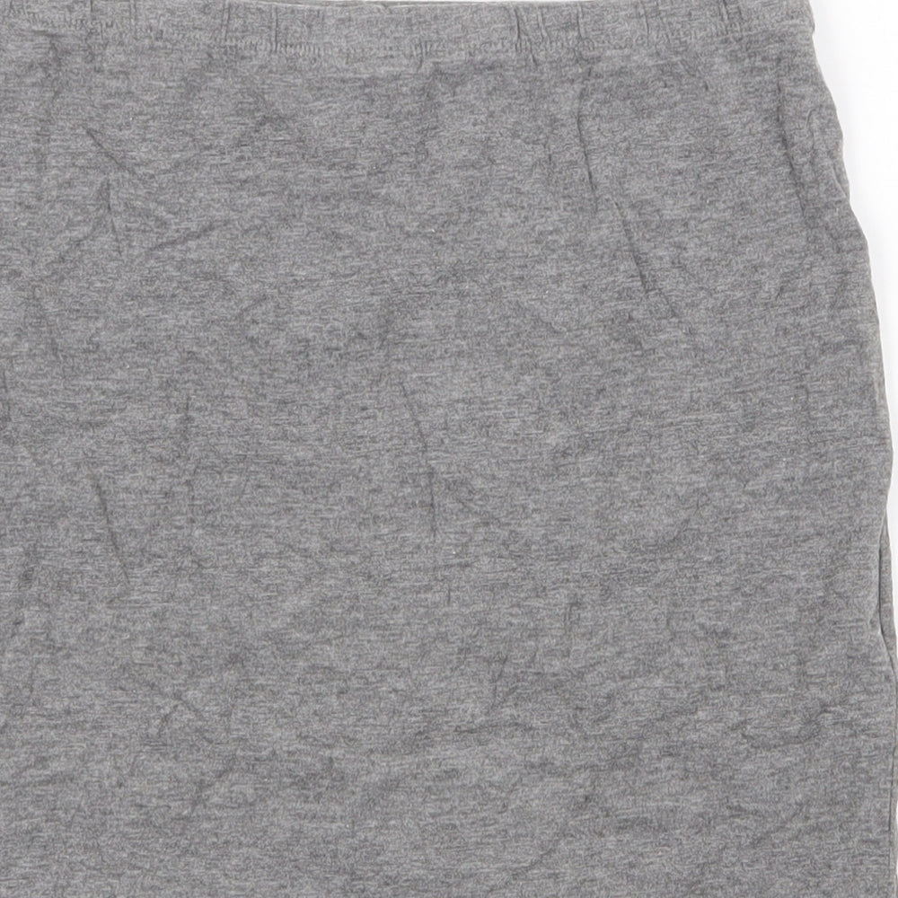 bonprix Womens Grey Cotton A-Line Skirt Size S