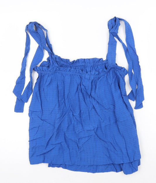 Womens UK Size M H&M Blue Basic Tank