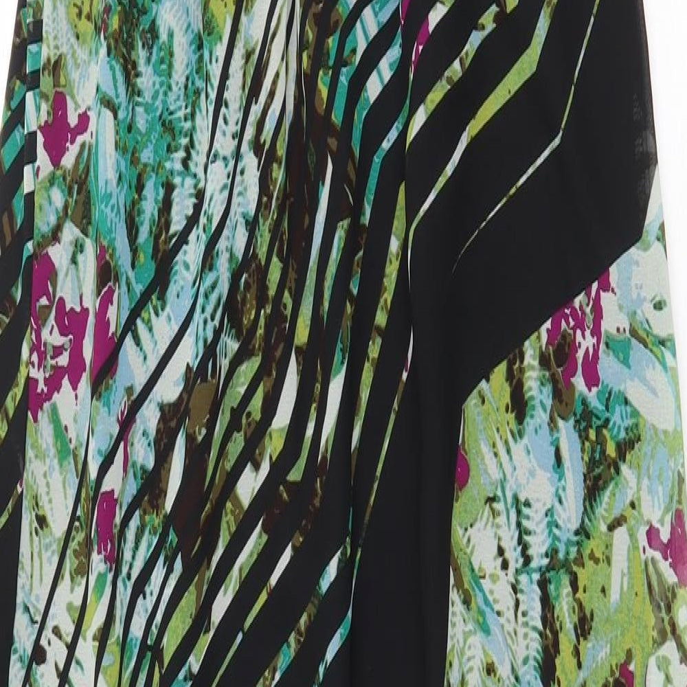 George Womens Green Geometric Polyester Maxi Size 8 Boat Neck Pullover