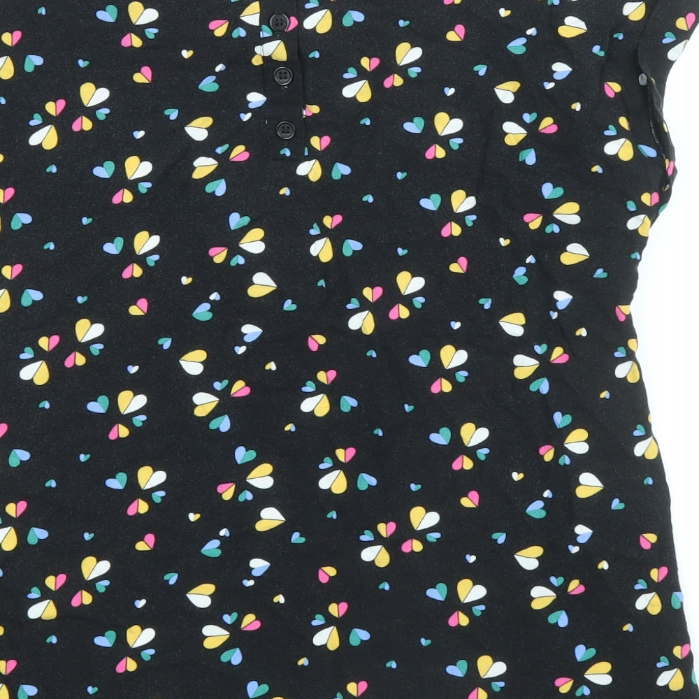 Womens UK Size 8 Louche Black Basic T-Shirt