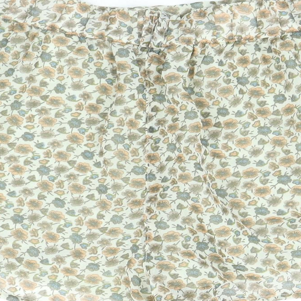 H&M Womens Multicoloured Floral Polyester Bermuda Shorts Size 10 Regular Pull On