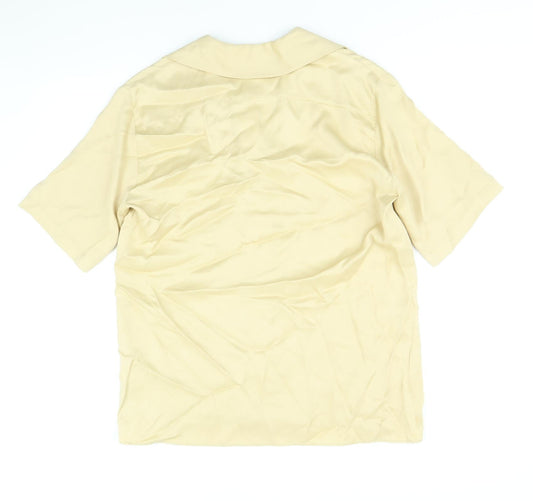 Womens UK Size S Zara Gold Basic Button-Up