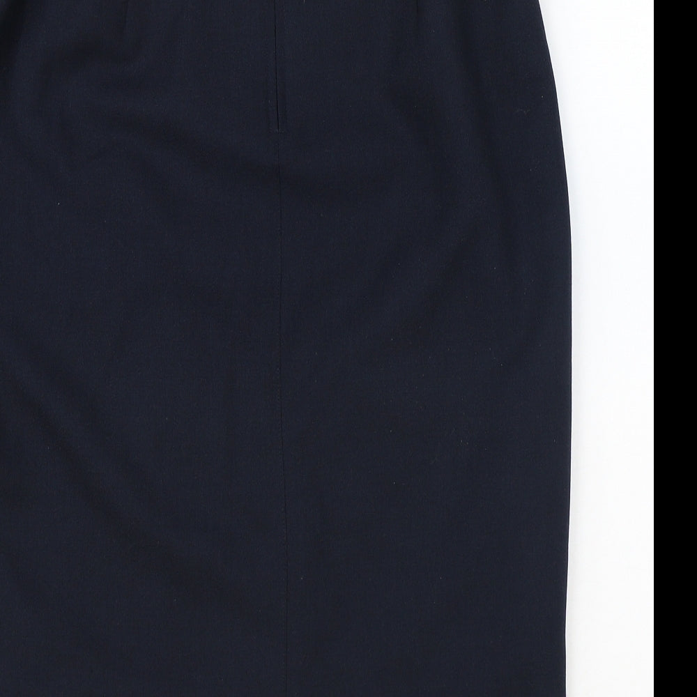 vroom and desmond Womens Blue Polyester Straight & Pencil Skirt Size 32 in Zip - Belt Included