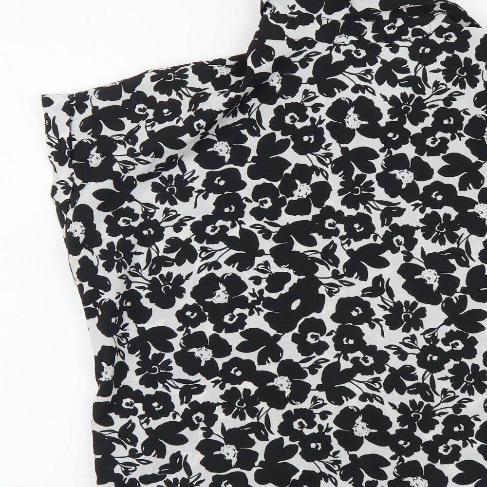 Womens UK Size 8 New Look Black Basic Button-Up
