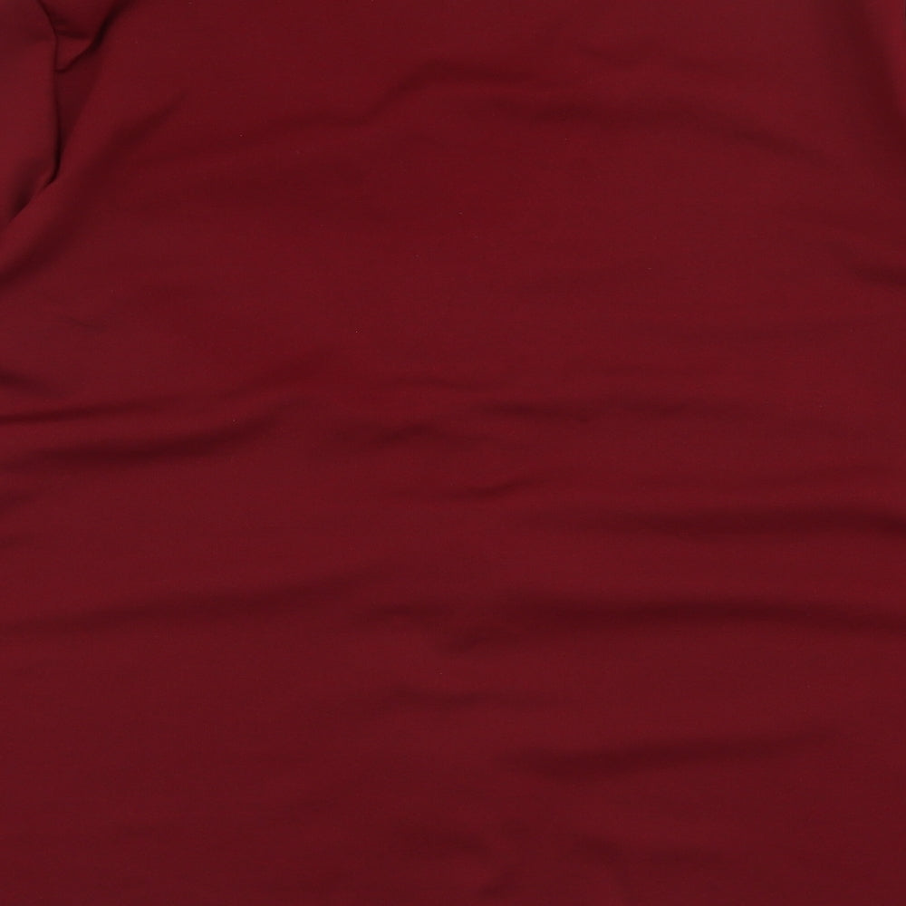 SheIn Womens Purple Polyester Basic Button-Up Size 2XL V-Neck