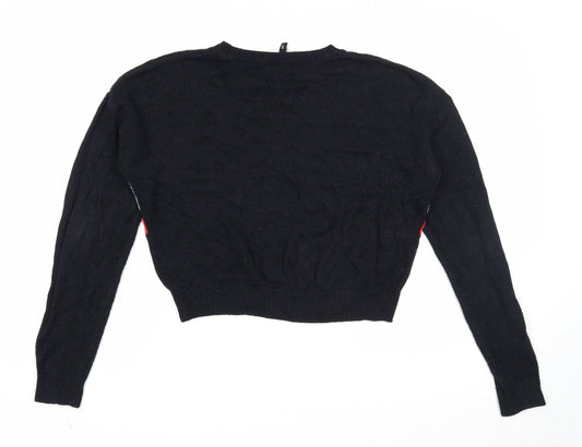 Womens UK Size S Divided Black Pullover Jumper