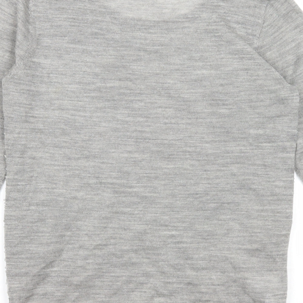 Womens UK Size S Mango Grey Pullover Jumper