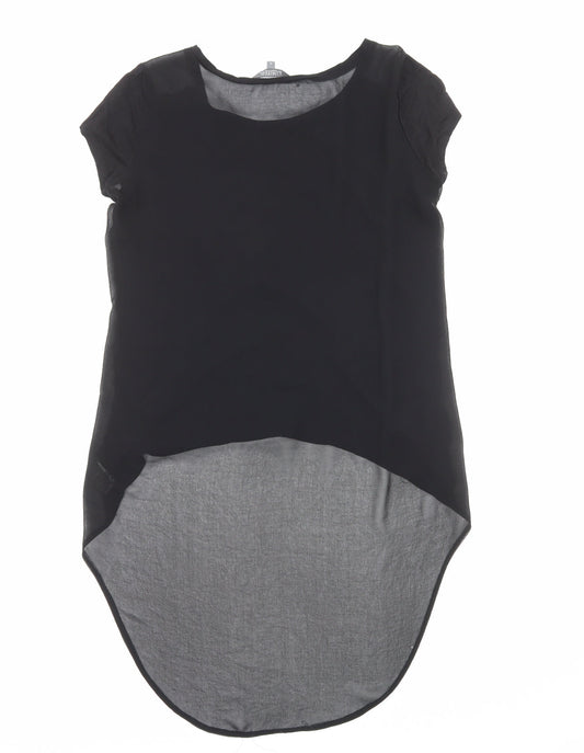 Limited Collection Womens Black Polyester Basic Tank Size 12 Boat Neck - Asymmetric