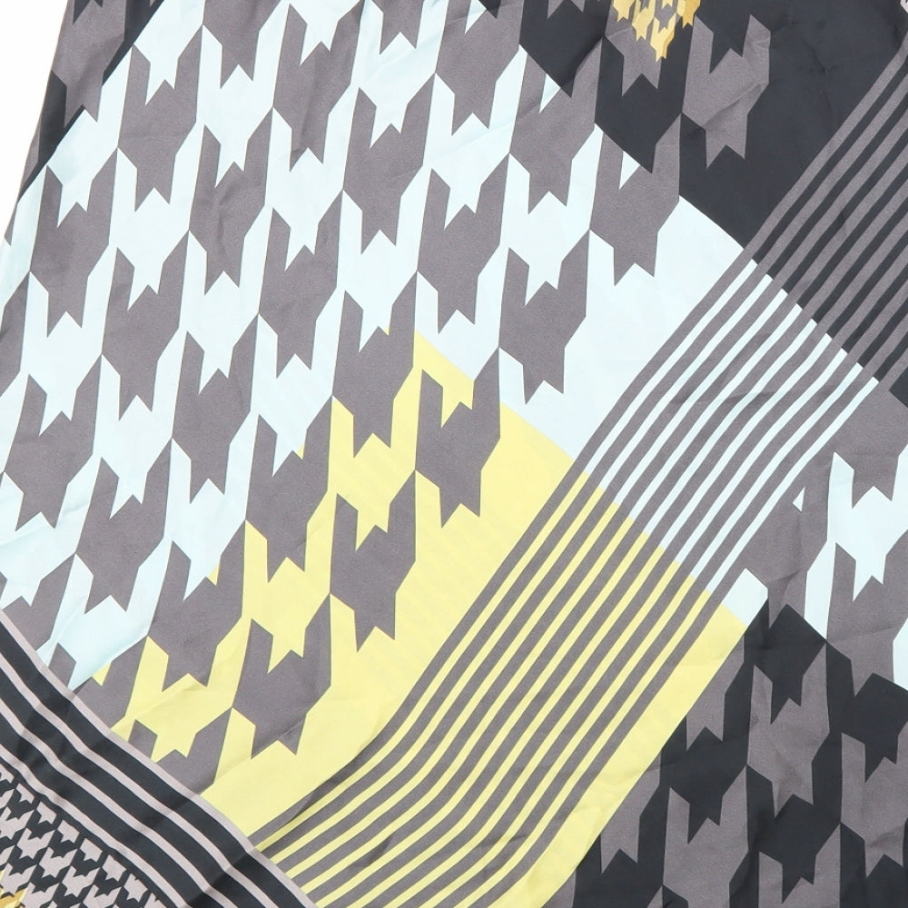 Divided Womens Multicoloured Geometric Polyester Swing Skirt Size 12 Hook & Loop