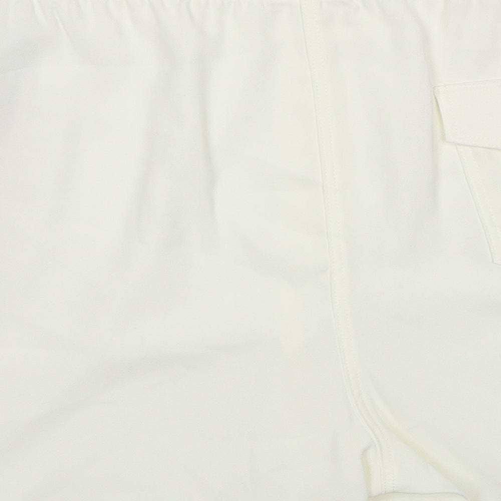 Marks and Spencer Womens White Polyester Mom Shorts Size 24 Regular Pull On