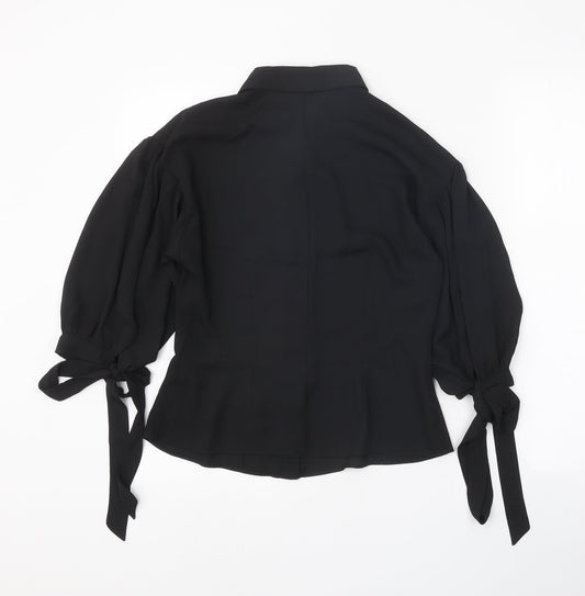 Womens UK Size 8 ASOS Black Basic Button-Up