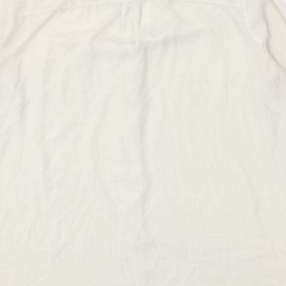 Womens UK Size L Rose & Olive White Basic Button-Up