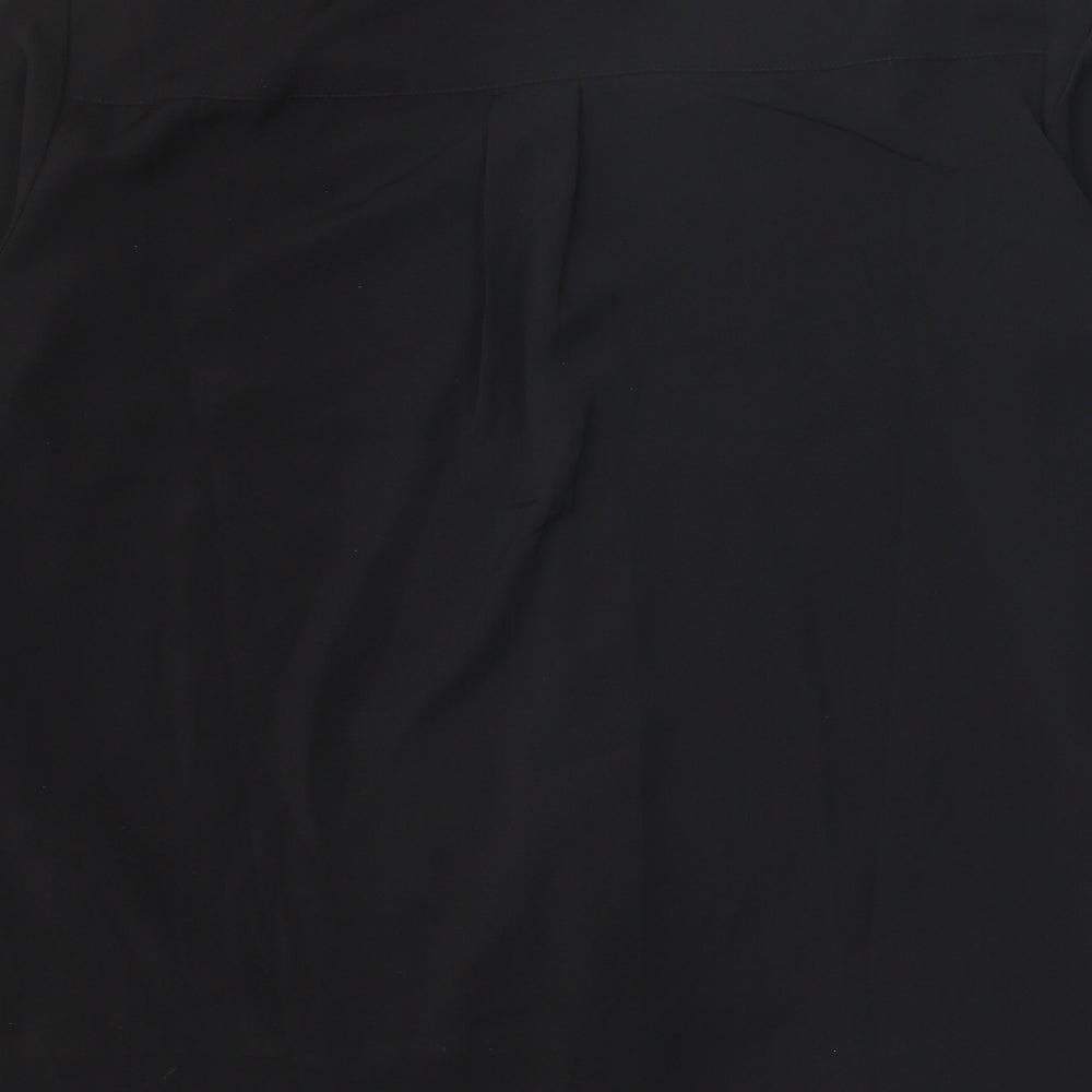 Womens UK Size 8 H&M Black Basic Button-Up
