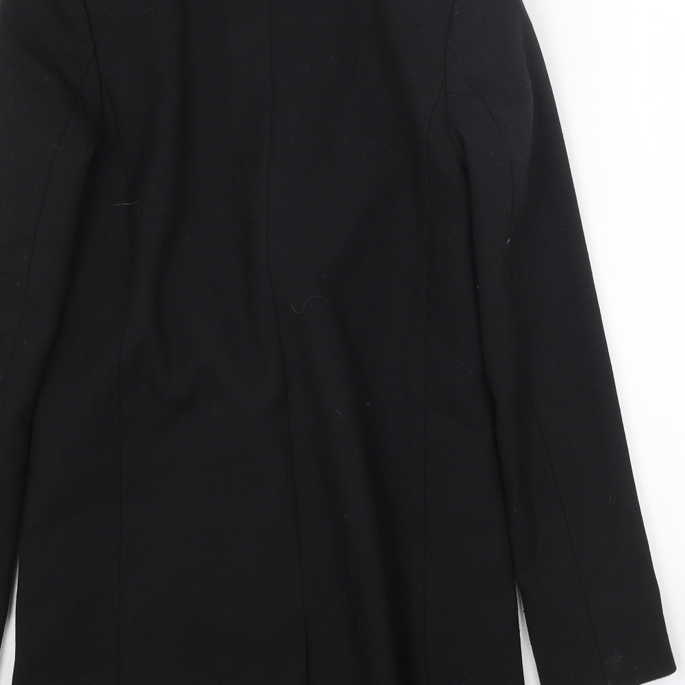 Womens UK Size 4 H&M Black Overcoat