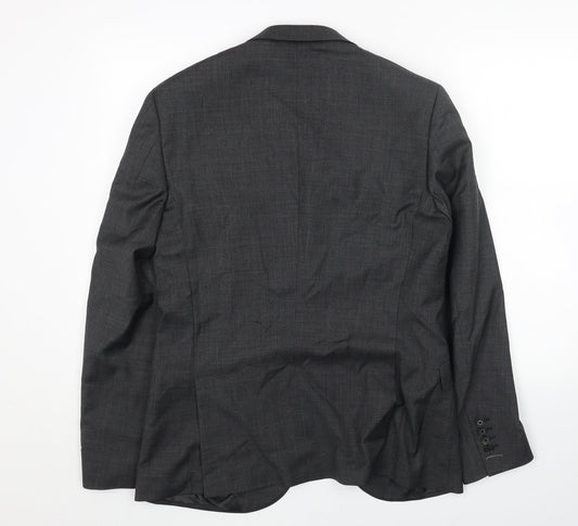 Mens UK Size 38 Preworn Regular Grey Suit Jacket
