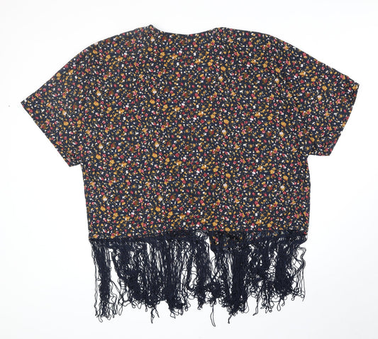 Womens UK Size 14 Papaya Multicoloured Kimono Blouse