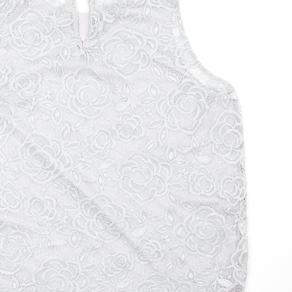 Womens UK Size 8 New Look Grey Basic Tank