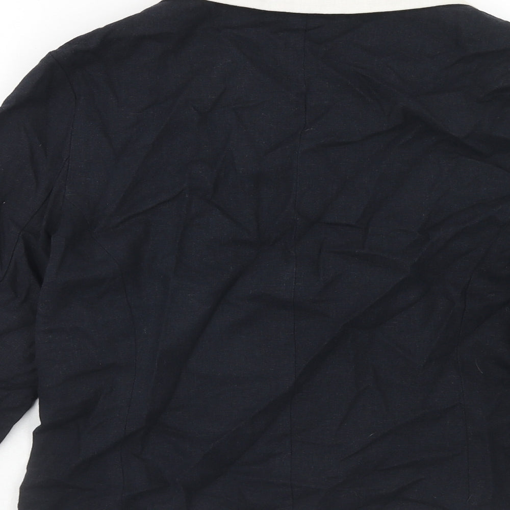 Epilogue Womens Blue Striped Jacket Blazer Size 10 Button